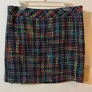 LOFT Colorful Tweed Mini Skirt